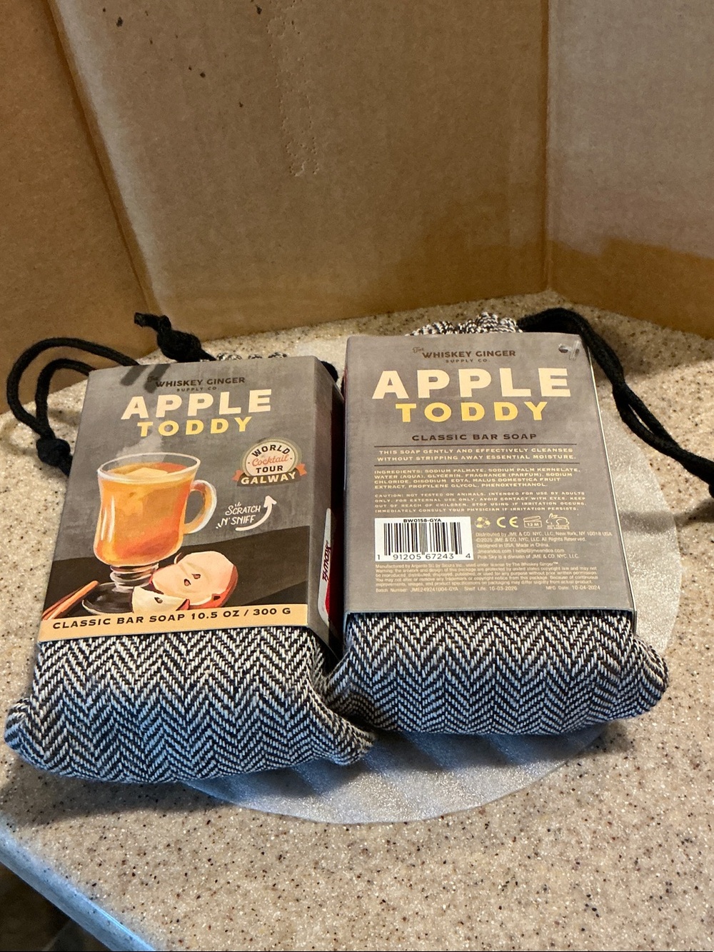 Lot of 2 The Whiskey Ginger Supply Co Apple Toddy Classic Bar Soap Men 10.5oz